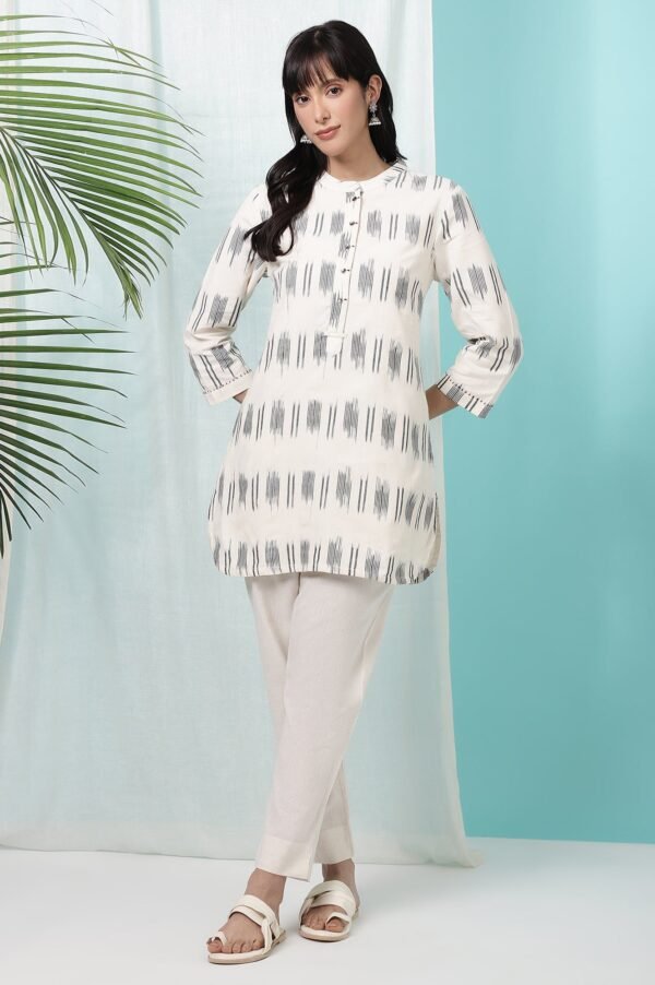 Off-White Yarn Dyed Pure Cotton Tunic